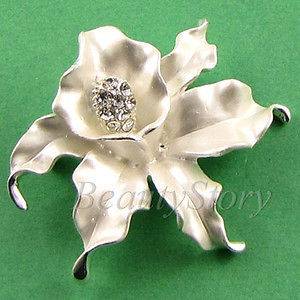   Austrian rhinestone crystal flower brooch pin wedding