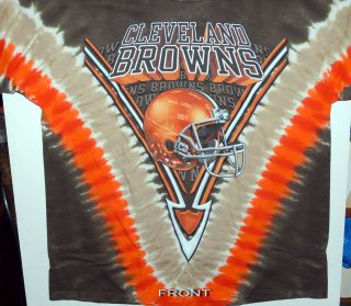 CLEVELAND BROWNS NFL FOOTBALL BROWNIE THE ELF 2 SIDED TIE DYE T 