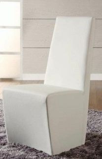 Modern Cynthia Fully Upholstered Dining Side Chair   White   Set of 2