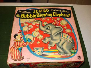 VINTAGE EARLY 1960S JUMBO THE BUBBLE BLOWING ELEPHANT w/BOX, JAPAN 