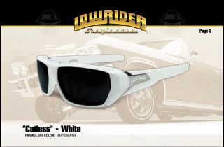 LowRider Shades CUTLASS WHITE Authentic Black Sunglasses NWT New With 
