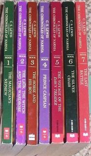   OF NARNIA Series by C.S. Lewis, Lot of 7 Paperback Books #1 7