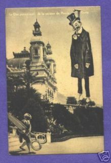 S2933 Monte Carlo postcard, Man hangs , Giant Scissors