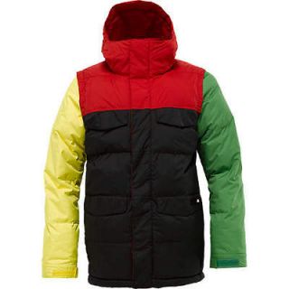 New Burton Deerfield Puffy Rasta Mens S/M/L/XL Snowboard Jacket 2012 