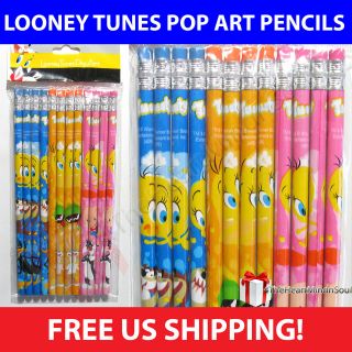   TUNES POP ART Tweety Daffy Bugs Bunny Taz Pencils Party Favors   New