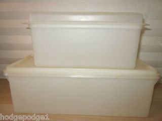 Vintage Tupperware Classic Sheer White Bread Keeper Storage Container 