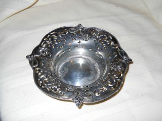   Antique Silverplate Candy Dish Bureau Top Victor Silver Co Flowers A