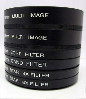 67mm 6pc filters multi image+4 flair+8flair+sand soft fr Nikon D90 