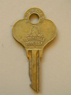Eagle Lock Co. Terryville Conn Key  76P54  Brass  Vintage  Collectible