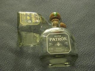 Two Original Patron Tequila Bottles 750 ml (empty)   one Silver & one 