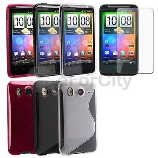 3x TPU Gel Hard Case Cover+Clear Screen Protector For HTC Inspire 4G 