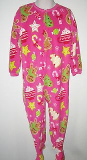 NWT GIRLS Blanket Sleeper Footed 4 Carters Gingerbread Man Candy Canes