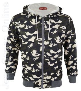 Kingsize Big Camouflage Hooded Top Fleece lined Jacket Army Urban Camo 