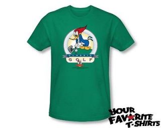 WOODY WOODPECKER/CLA​SSIC GOLF Officially Licensed Fitted Shirt S 