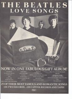Original 1977 Beatles Love Songs Album Ad/Capitol