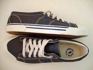 Polo Ralph Lauren Gainsley Gray/Blue Canvas Lace Up Trainers 10.5 US