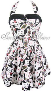 HELL BUNNY Short Mini ~VeGaS~ Poker Cards Dice Casino Party Dress XS 