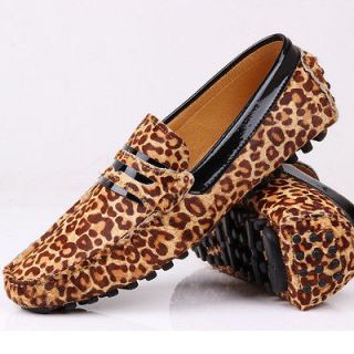   10 11 12 Leather Casual Leopard penny Loafer driving mens shoes