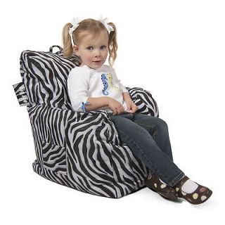 Fun Colorful Kids/Youth Cuddle Chair, Bean Bag, Zebra and Red Fabric