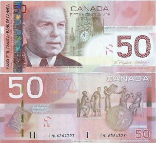 Canada $50.00 Bill Note / Canadian Currency Paper Bill Real Currency