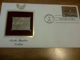 22 kt Gold Stamp Replica   Arctic Tundra Caribou 