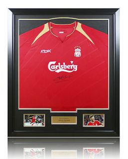 Steven Gerrard Signed Liverpool Shirt Display