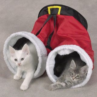 Zanies Santa Pants Cat Crinkle Tunnel Furniture Holiday Tunnels for 