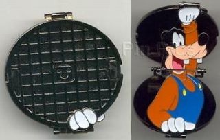 Disney WDW LE 3500 Manhole Cover Hinged Goofy Pin