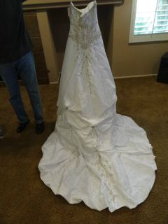 NWT NEW Davids Bridal Strapless Beaded Wedding Dress White sz 4 