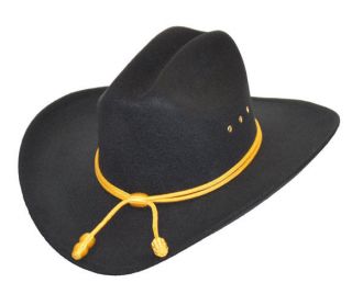 NEW! Black Cattleman Style Cavalry Hat Civil War Replica Western Faux 
