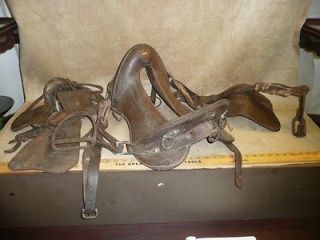 CIVIL WAR or WWI era US CAVALRY SADDLE 11 extras 1800s early 1900s 