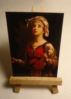 Saint Cecilia ACEO Original PAINTING by Ray Dicken a Guido Reni