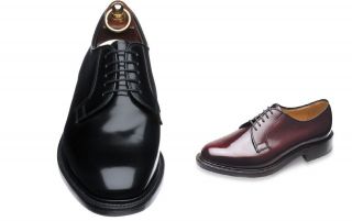 LOAKE 771 DERBY SHOE   BLACK & BURGUNDY   MADE IN ENGLAND   IN MANY 