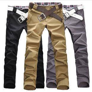   Stylish Designed Straight Slim Trousers Casual Pants 3Color 4 Length