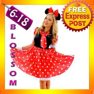 F82 Ladies Minnie Mickey Mouse Fancy Dress Halloween Disney Theme 