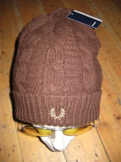 Fred Perry Chestnut Brown Bobble Hat BNWT