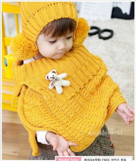 New Handmade Baby Kid Unisex Winter Wraps Shawl Hat Clothes Fit 1 5 