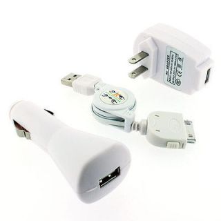 Home Wall+Car Charger AC Adapter+USB Cable for iPhone 3G 3GS 4 4G 4S 