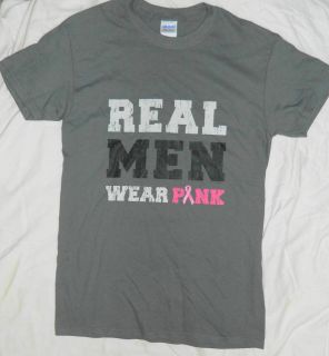   Awareness REAL MEN WEAR PINK T Shirt 4XL 6XL greys white charity