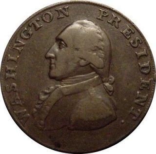 1791 Washington Cent  Small Eagle Reverse  Prett​y Original Coin