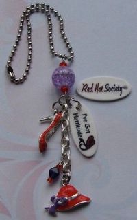Red Hat Society Rearview Mirror Charm Ive got Hattitude
