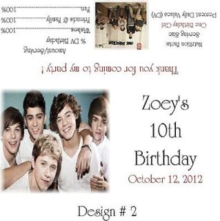One Direction Candy Bar Wrappers/Birthday Party Favors Design #2