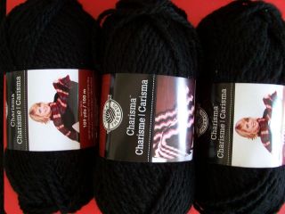Loops & Threads Charisma bulky yarn, Black, lot of 3