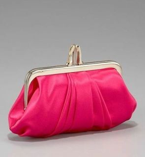 CHRISTIAN LOUBOUTIN Loubi Lula Fuchsia Satin Clutch Bag Handbag NWT