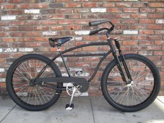 Black Motorized Bike Bicycle Whizzer Monark Type 2 Dual Springer Fork