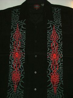 50 DRAGONFLY Venom EMBROIDERED CHARLIE SHEEN BOWLING BUTTON DOWN 