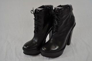OPENING CEREMONY LAETITIA 2 BLACK LEATHER LACE UP BOOT (#13229) EUR 38 