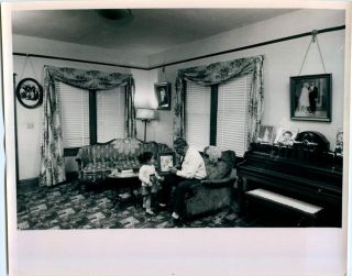 1975 Formal Living Room Piano Vintage Girl Kid Grandfather Old Man 
