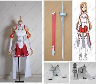 Hot Sword Art Online Asuna Yuuki cosplay costume+sword