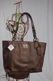 NWT COACH Chelsea Embossed Python Tote Bag #18771 COPPER